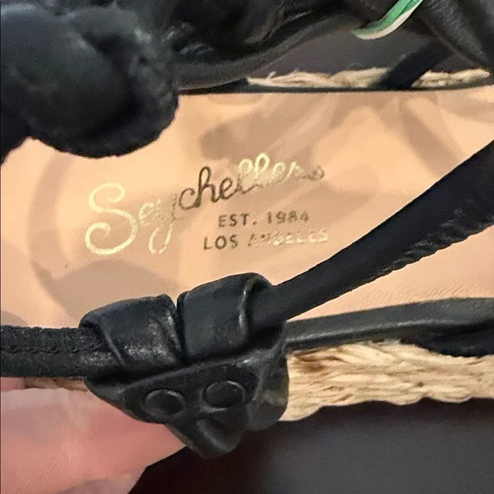 NWT. Seychelles Black Espadrille “Made for This” Wedge Sandals